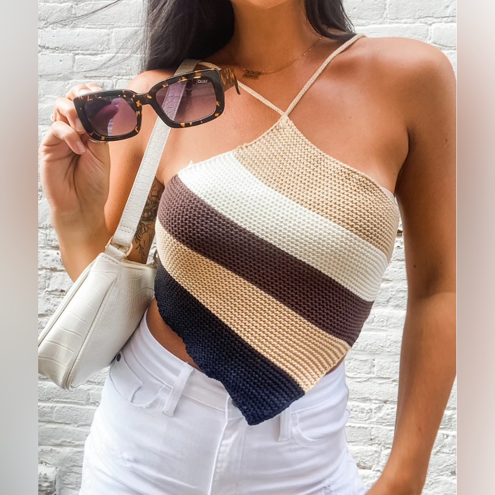 NWOT Crochet Knit Halter Top - Le Lis Collection